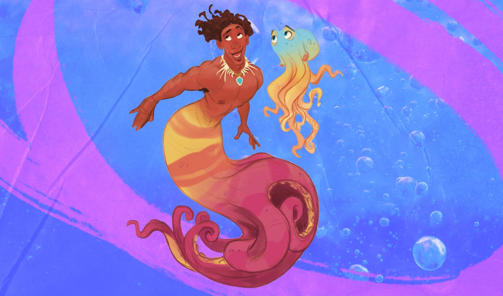 Маскот-русал челленджа MerMay 2026, автор Adam Bunch