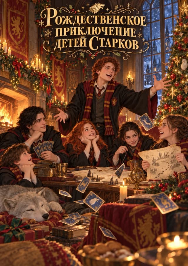 Обложка фанфика Рождественское приключение детей Старков / The Stark Kids Have a Christmas Adventure