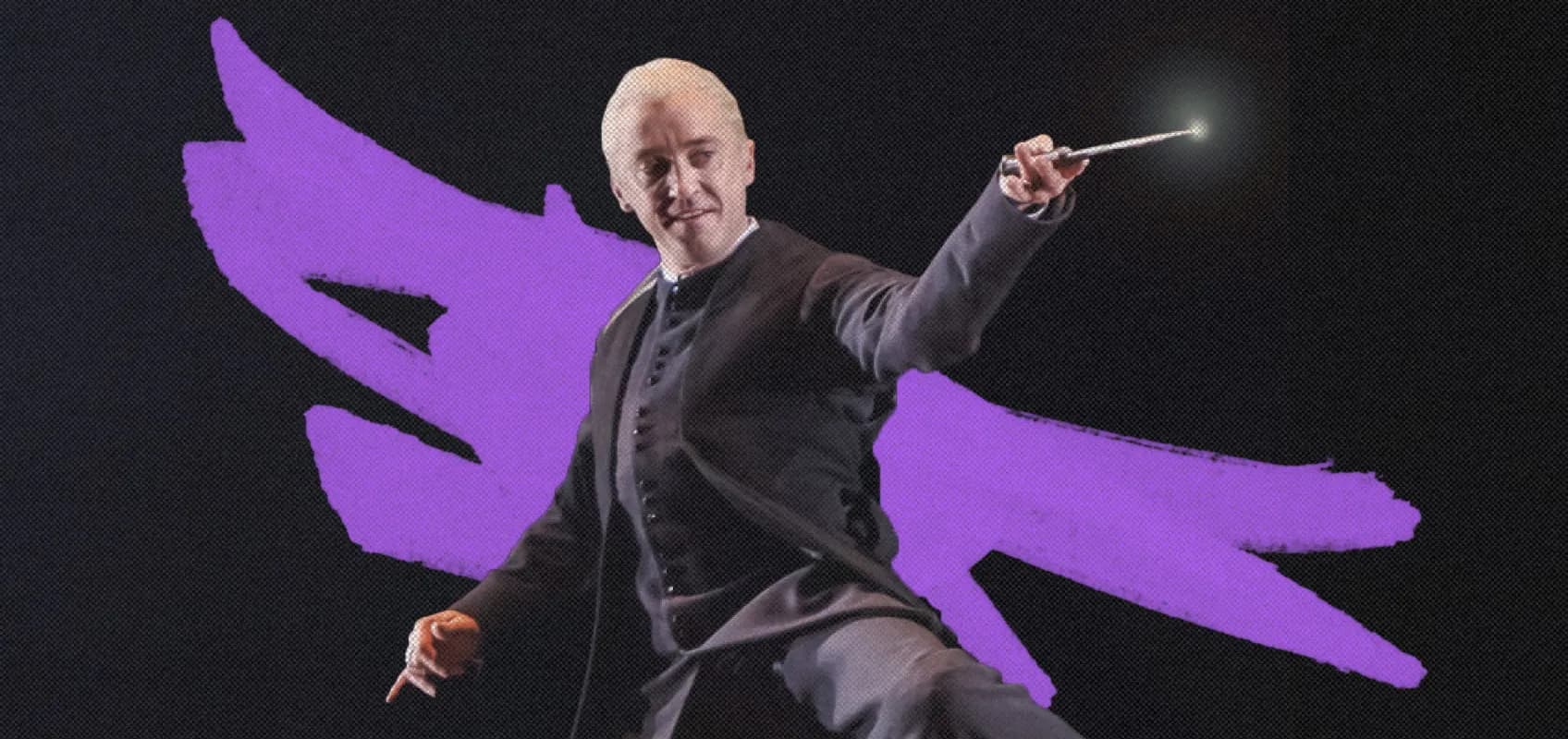 Tom Felton as Draco Malfoy and John Skelley as Harry Potter in Harry Potter and the Cursed Child. © Matthew Murphy