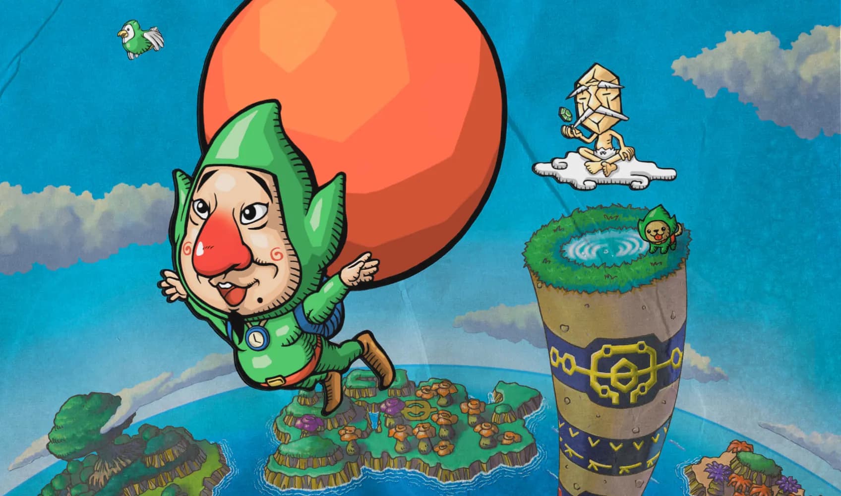 Арт к игре «Freshly-Picked Tingle’s Rosy Rupeeland» 