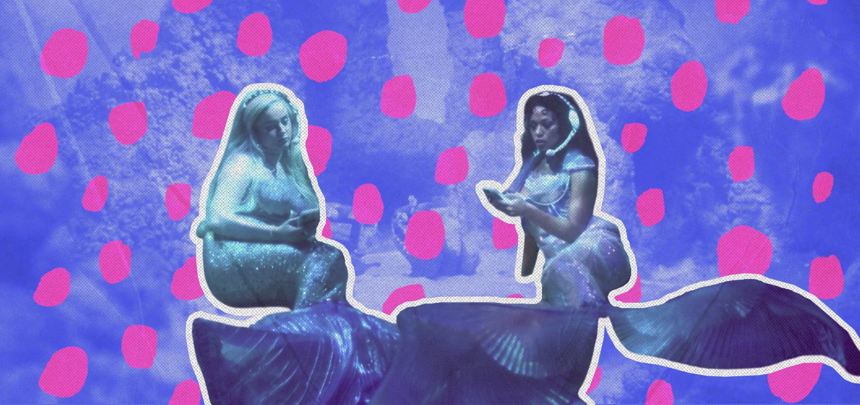 Ким Петрас и Princess Nokia в роли русалочек в сериале «Fantasmas»