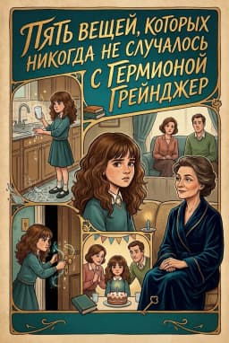Обложка фанфика Пять вещей, которых никогда не случалось с Гермионой Грейнджер / Five Things that Never Happened to Hermione Granger