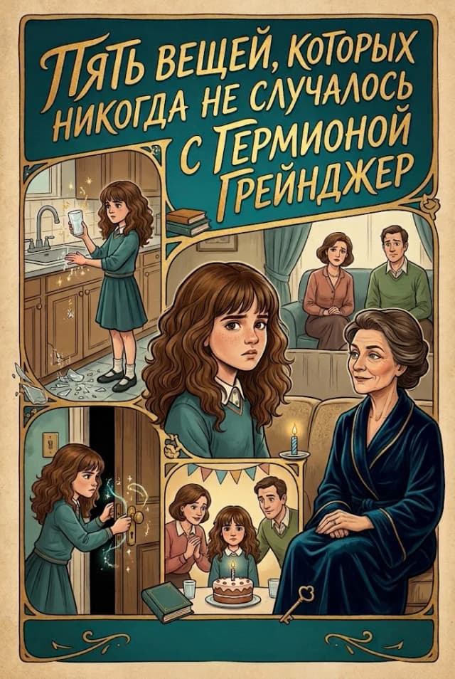 Обложка фанфика Пять вещей, которых никогда не случалось с Гермионой Грейнджер / Five Things that Never Happened to Hermione Granger
