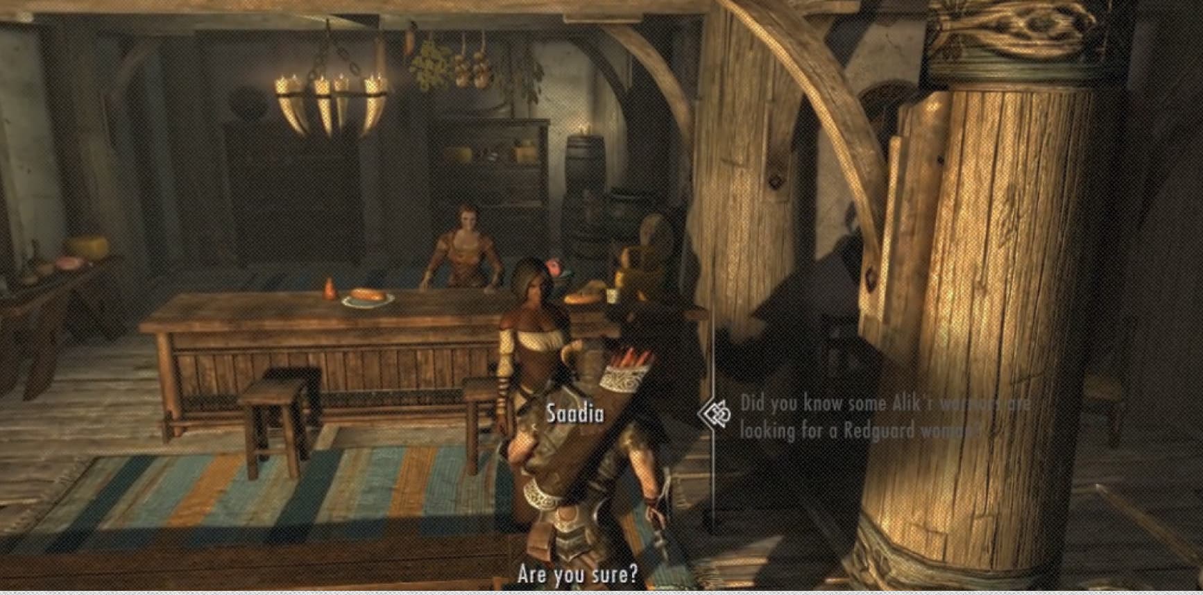 Кадр из ролика Skyrim: Find the Redguard Woman