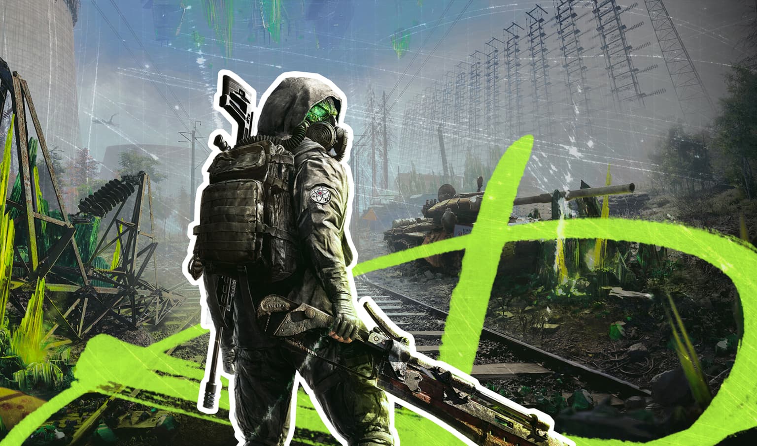 Локация из игры и герой «Chernobylite»