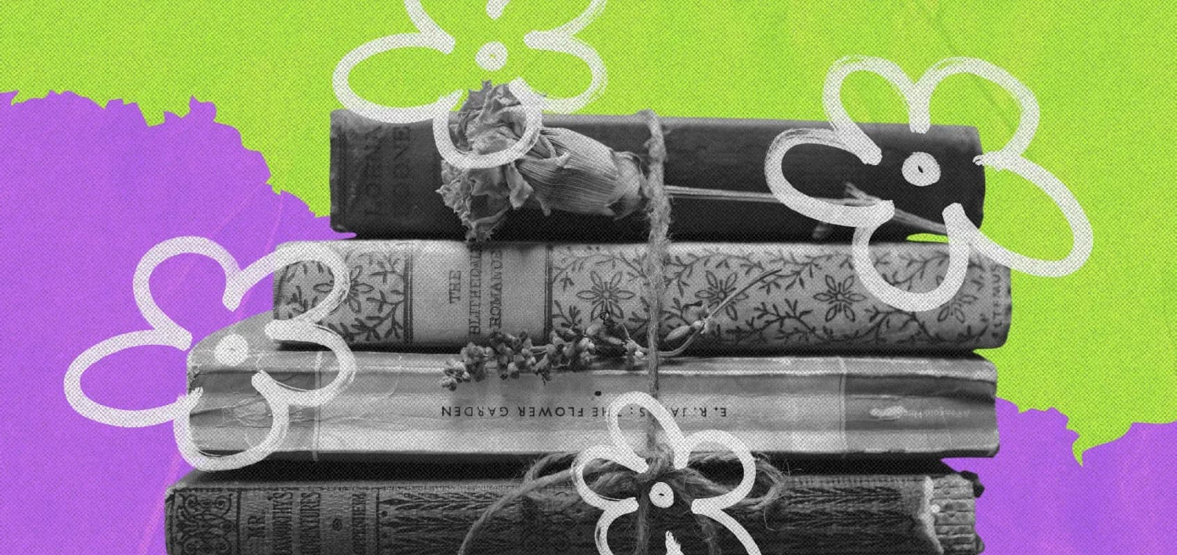 Стопка книжек с декоративным шнуром