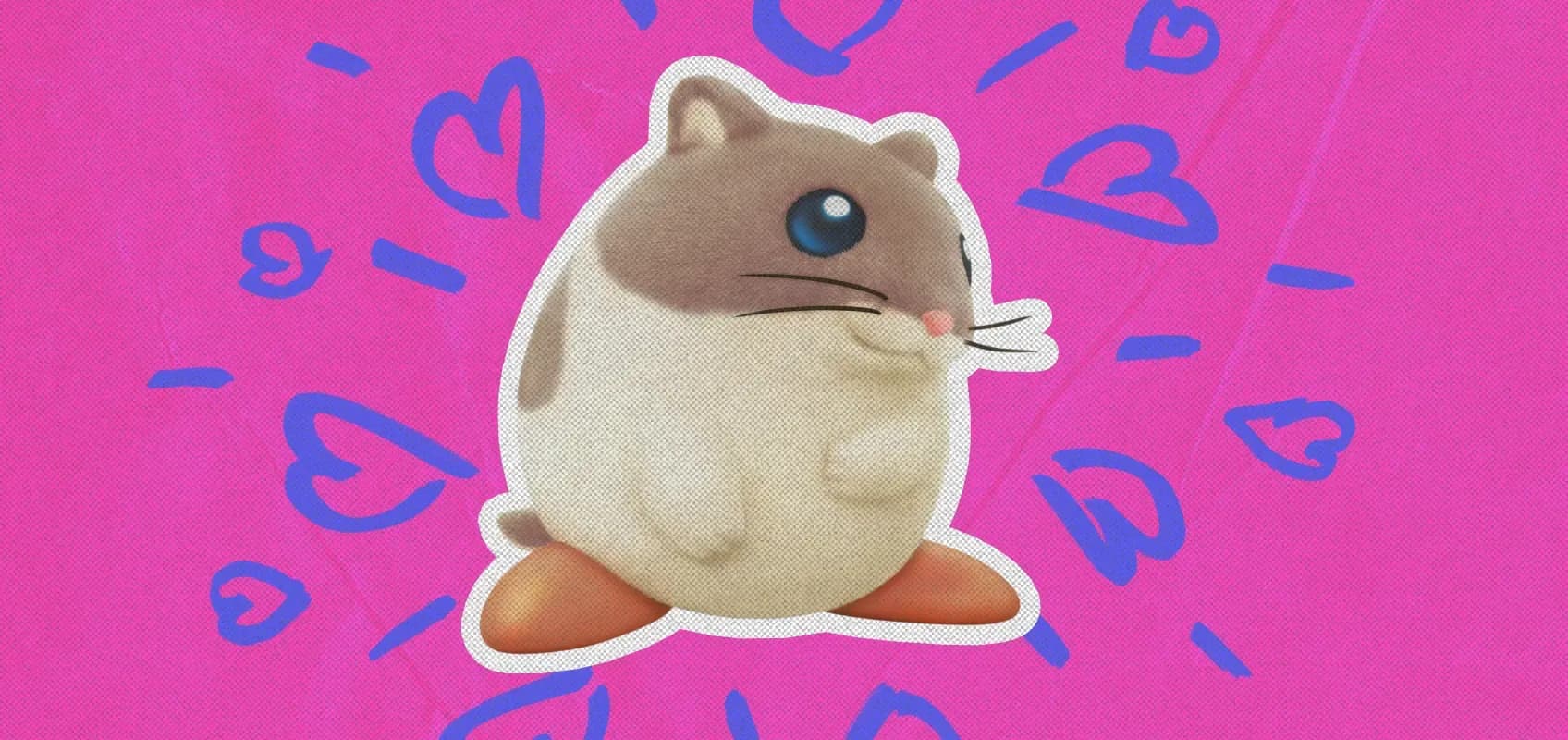 Коллаж: хомяк Рик из игры «Kirby Air Riders»
