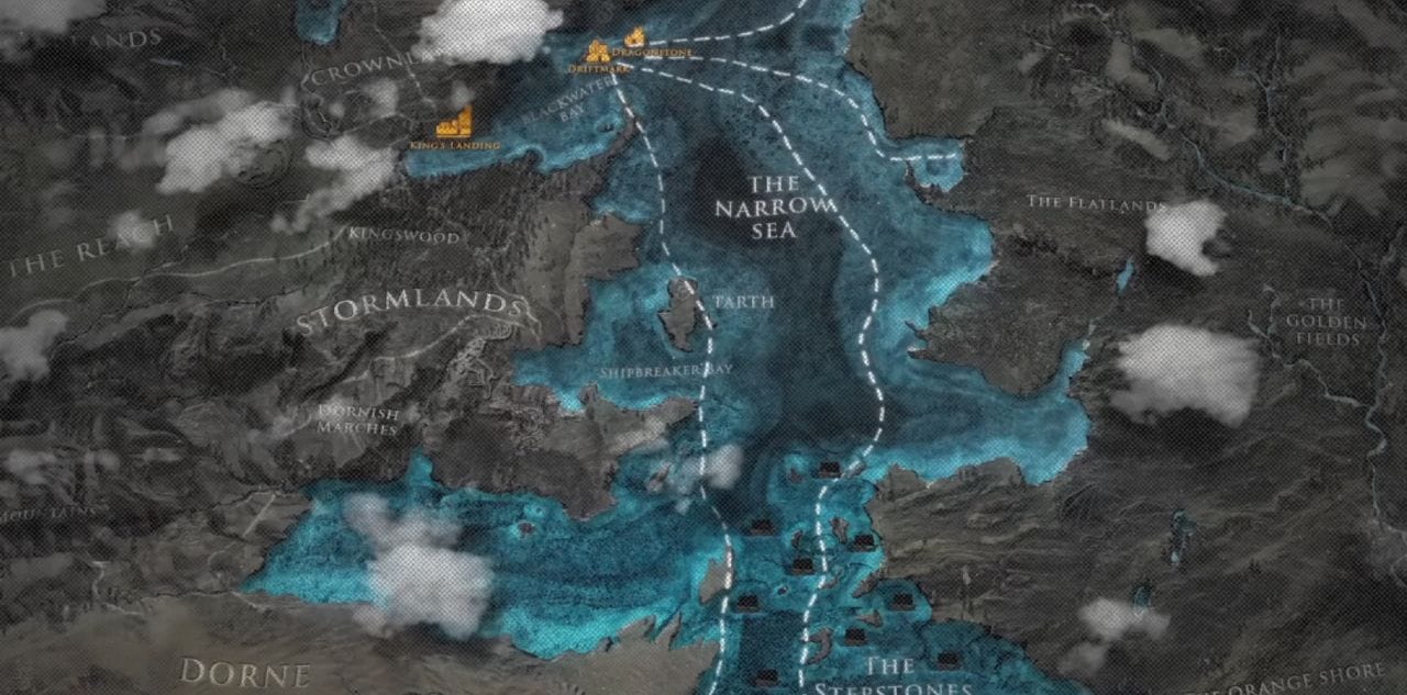 Кадр из ролика Go to the Map With George R.R. Martin | House of the Dragon (HBO) || GameofThrones 