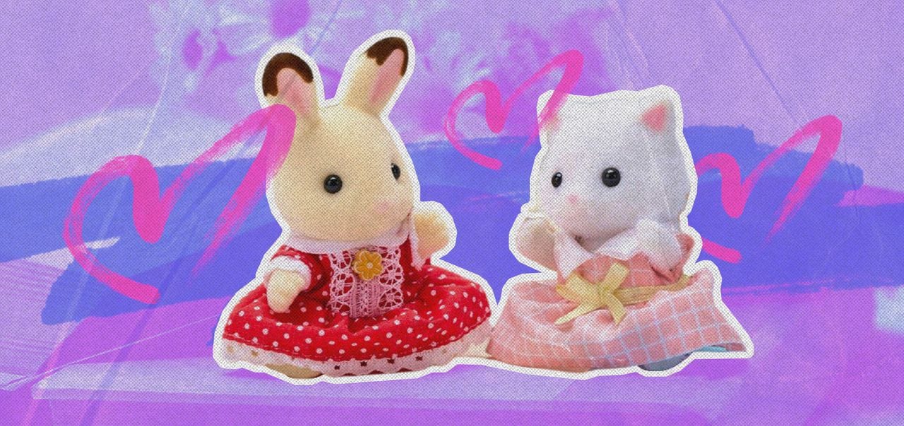 Зайчик и котик, игрушки Sylvanian Families