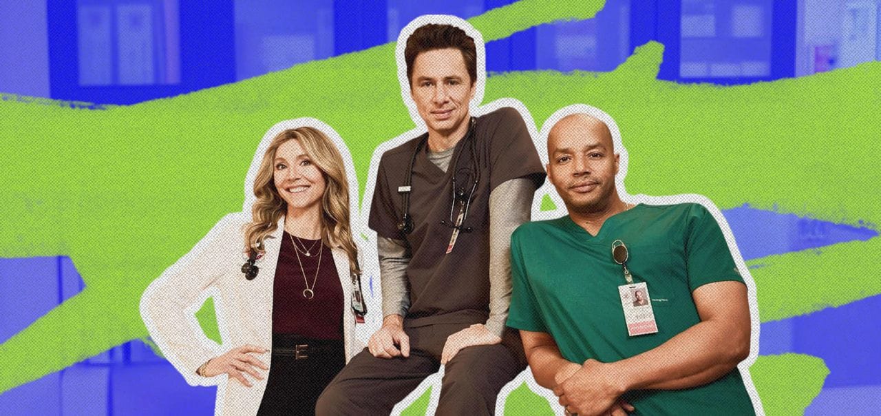 Зак Брафф, Сара Чок, Дональд Фэйсон в 10 сезоне сериала «Клиника» © 20th Television 