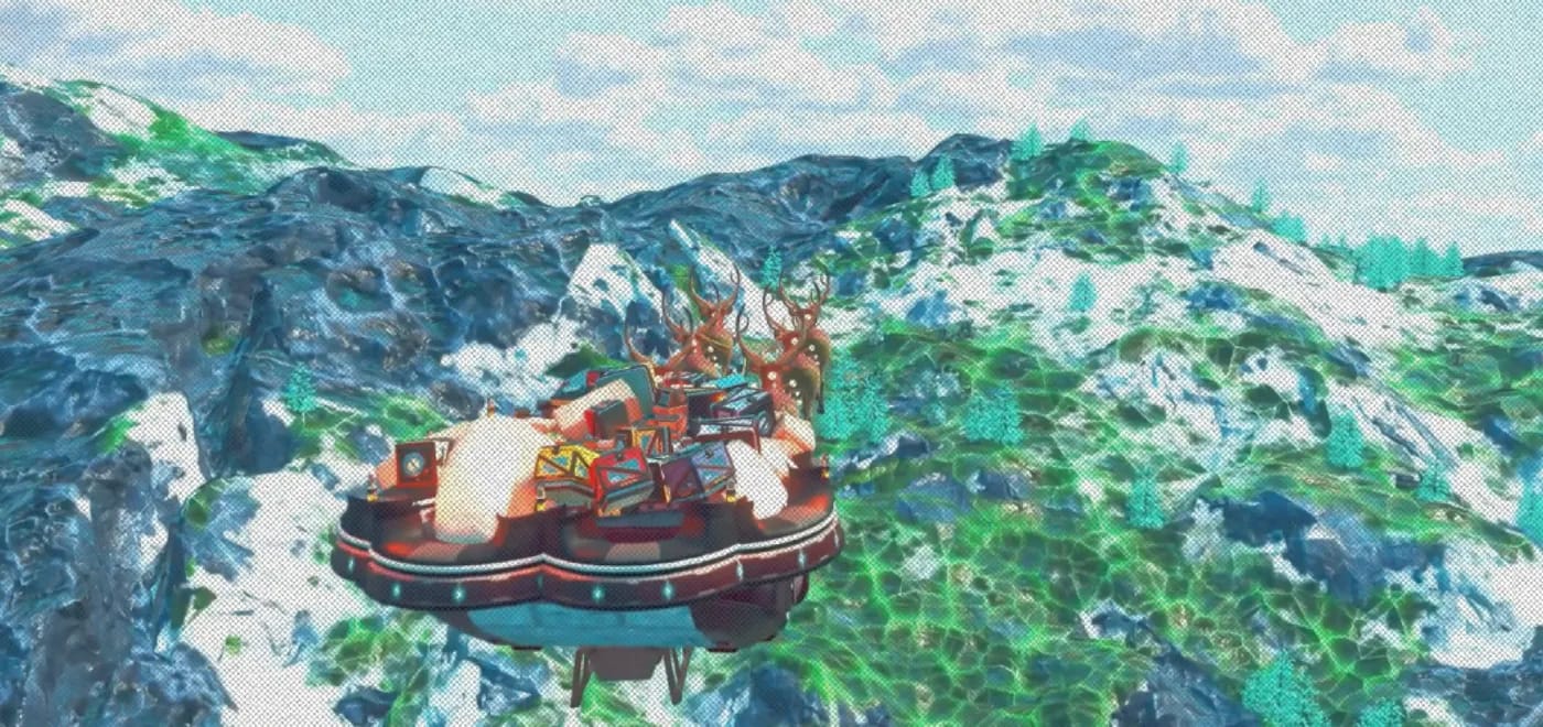 Игрок No Man's Sky собрал санки Санта-Клауса с упряжкой из голографических оленей