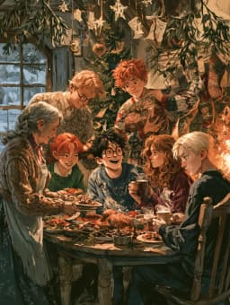 Обложка фанфика Рождество у Уизли / A Weasley Christmas