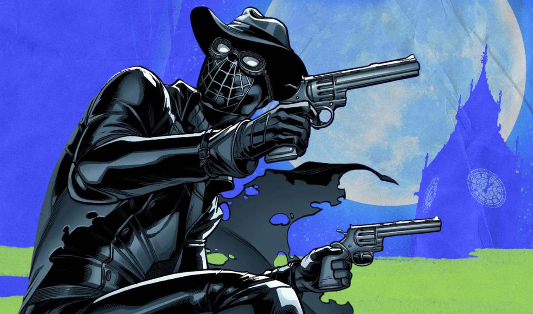 Промо-арт к комикс-ответвлению Spider-Man Noir (2020) #1. Художник Кармине Ди Джандоменико, колорист Франческо Маттина