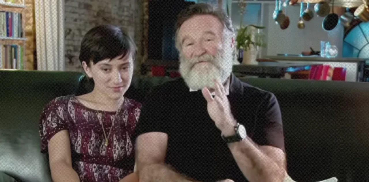 Кадр из ролика Robin Williams and daughter Zelda talk about their love for Ocarina of Time || Nintendo UK