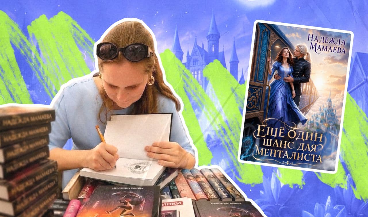 Надежда Мамаева и обложка её книги «Ещё один шанс для менталиста»