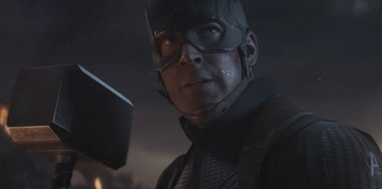 Кадр из ролика Captain America (Steve Rogers) Wields Mjolnir | Avengers: Endgame | Official Clip || Marvel Entertainment
